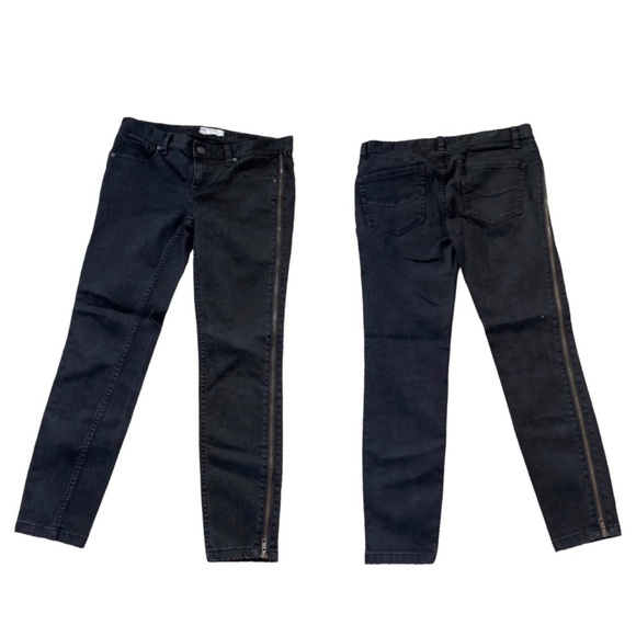 Free People Black Levon Full Bilateral Side Zipper Skinny - Leg 25 - Picture 16 of 16